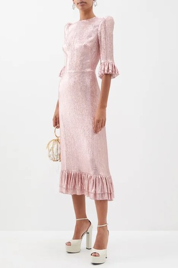 The Falconetti Ruffled Metallic Silk-Blend Dress, £1,695 | The Vampires Wife 