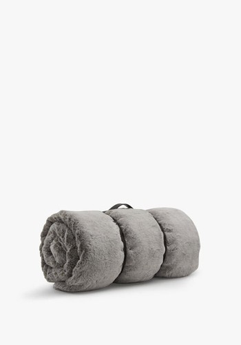 Faux Fur Blanket Grey