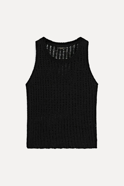 Crew Neck Open-Knit Top from Massimo Dutti