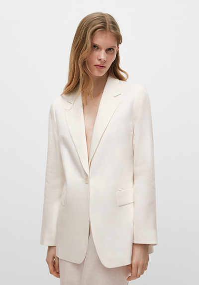 Linen One-Button Blazer from Massimo Dutti