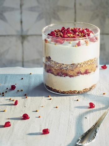 Tahini-Yogurt Trifle With Figs & Pomegranate Seeds