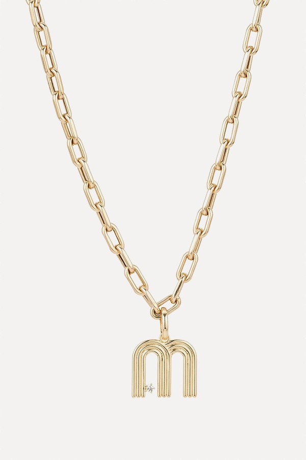 Groovy Italian Chain Initial Necklace from Adina Reyter