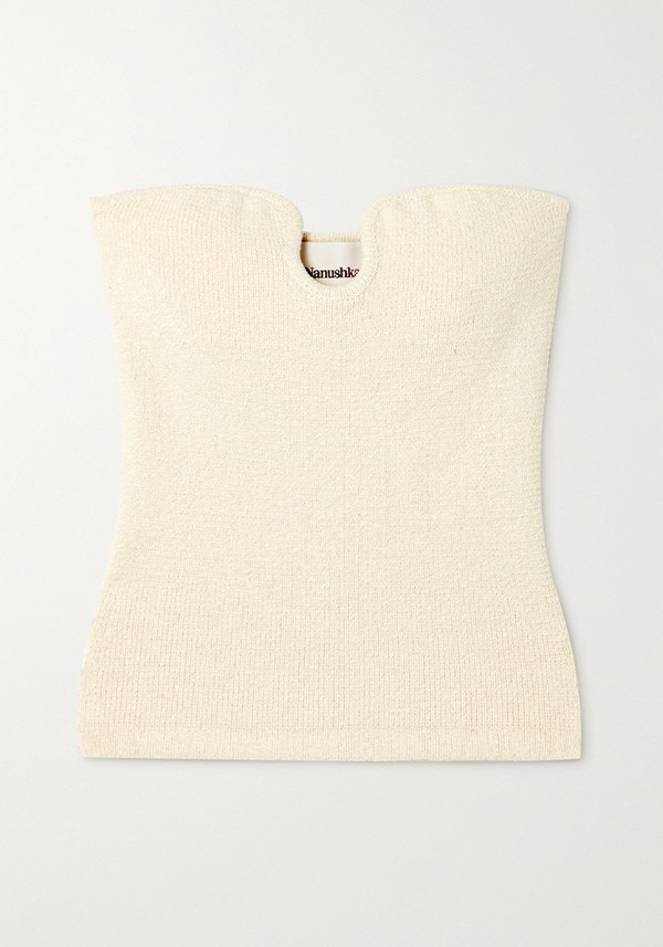 Chrissie Strapless Cotton-Blend Top from Nanushka