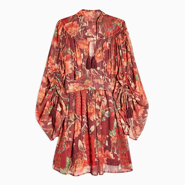 Floral Tassel Mini Dress