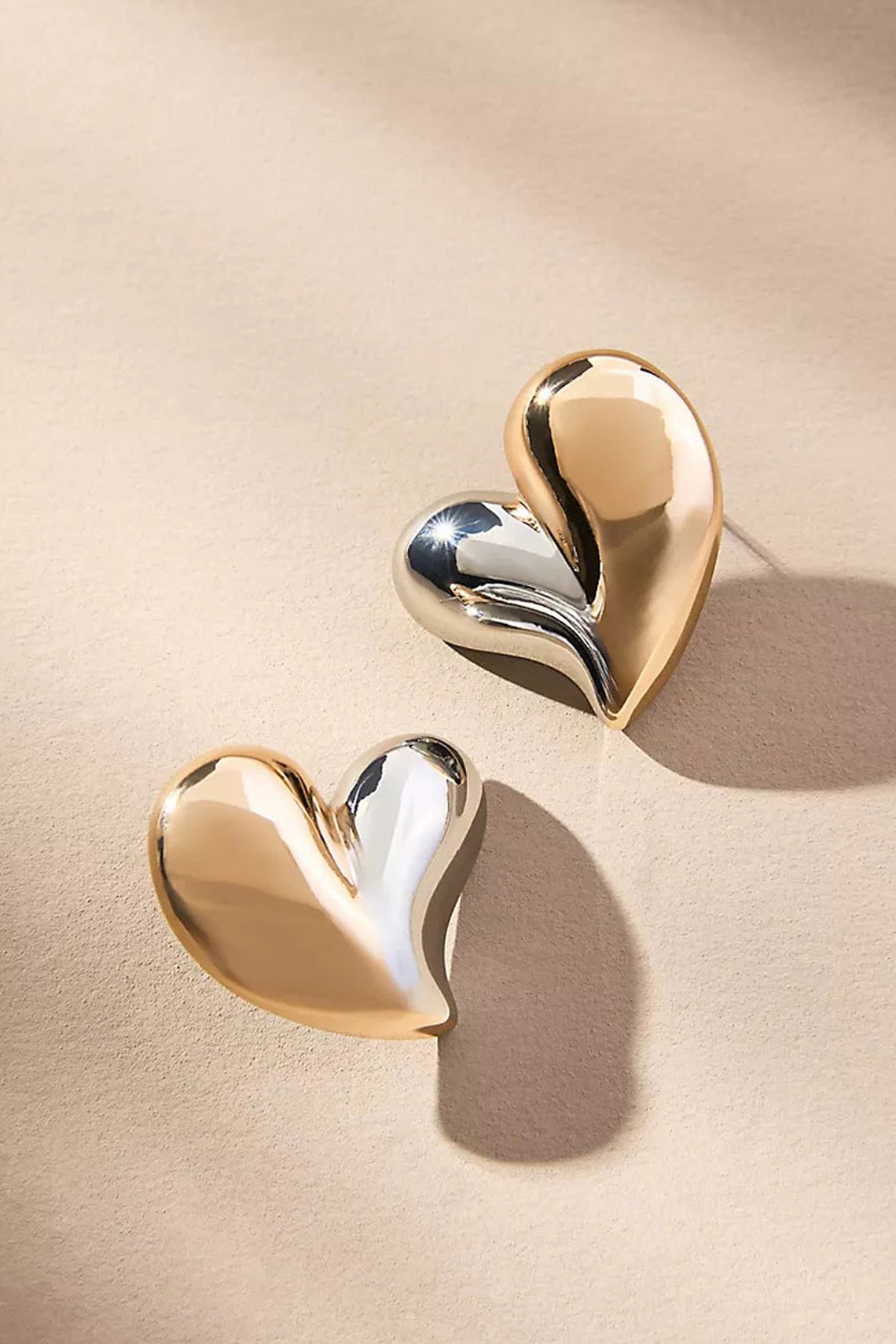 Mixed Metal Heart Earrings from Anthropologie