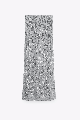 Sequinned Midi Skirt from Zara