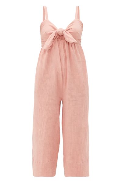 Triton Tie-Front Crinkle-Cotton Jumpsuit from Loup Charmant
