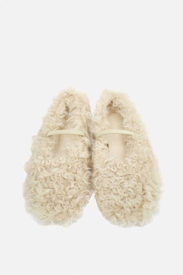 Shearling Ballet Flats from Source Unknown