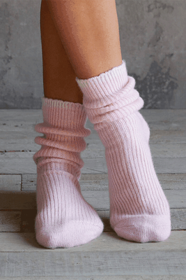 Pink Cashmere Bed Socks from Cove