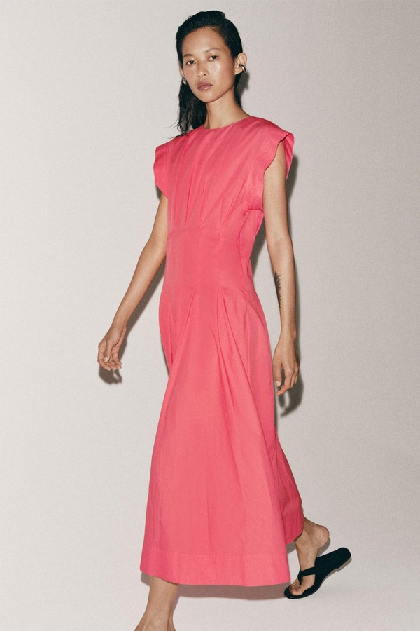 Poplin Pleated Dress from Zara