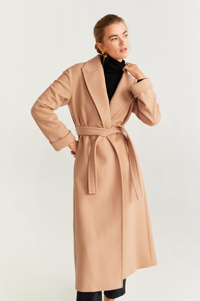 Belted Wool Coat from Mango