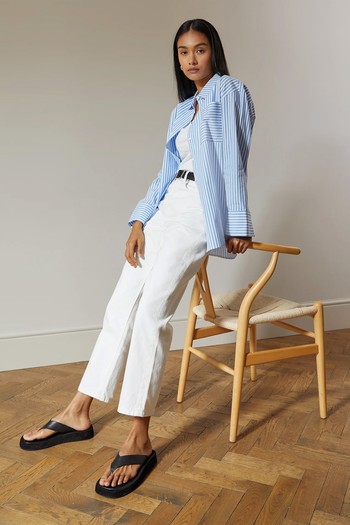 Organic Cotton Striped Collared Shirt from Albaray