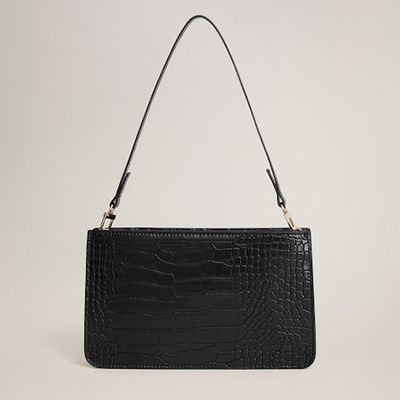 Croc-Effect Baguette Bag from Mango