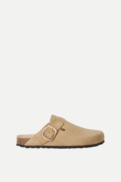Lindos Suede Closed Toe Footbed Mule Sandals from John Lewis