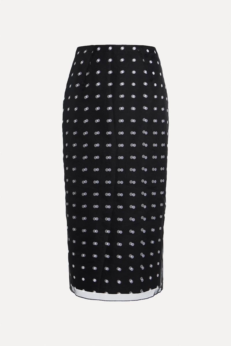 Bethan Polka-Dot Silk Taffeta Pencil Skirt from Emilia Wickstead