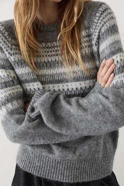 Knit Jacquard Sweater With Design