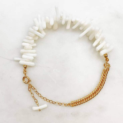 Bracelet White Coral Oval, £14 (was £17) | By Nouck