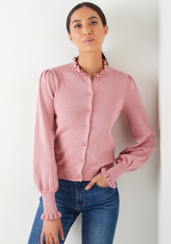 Selena Ruffle Neck Cardigan from Wyse