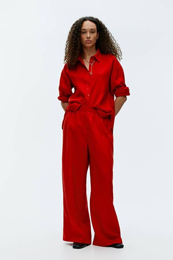 Wide Linen Trousers from ARKET