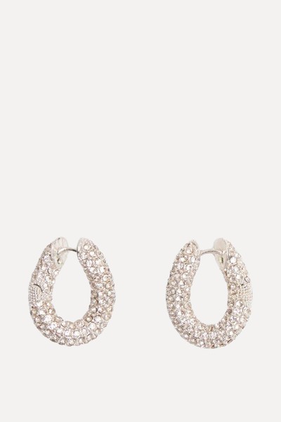 Pia Pave Twist Hoop Earrings