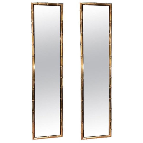 Rectangular Faux Bamboo Brass Mirrors from 1stdibs
