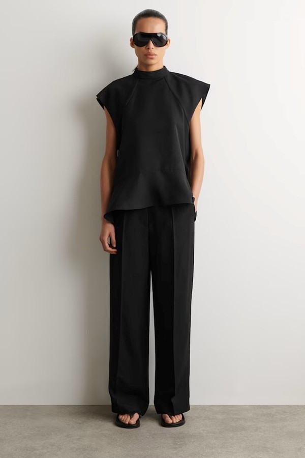 Tailored Linen-Blend Straight-Leg Trousers 