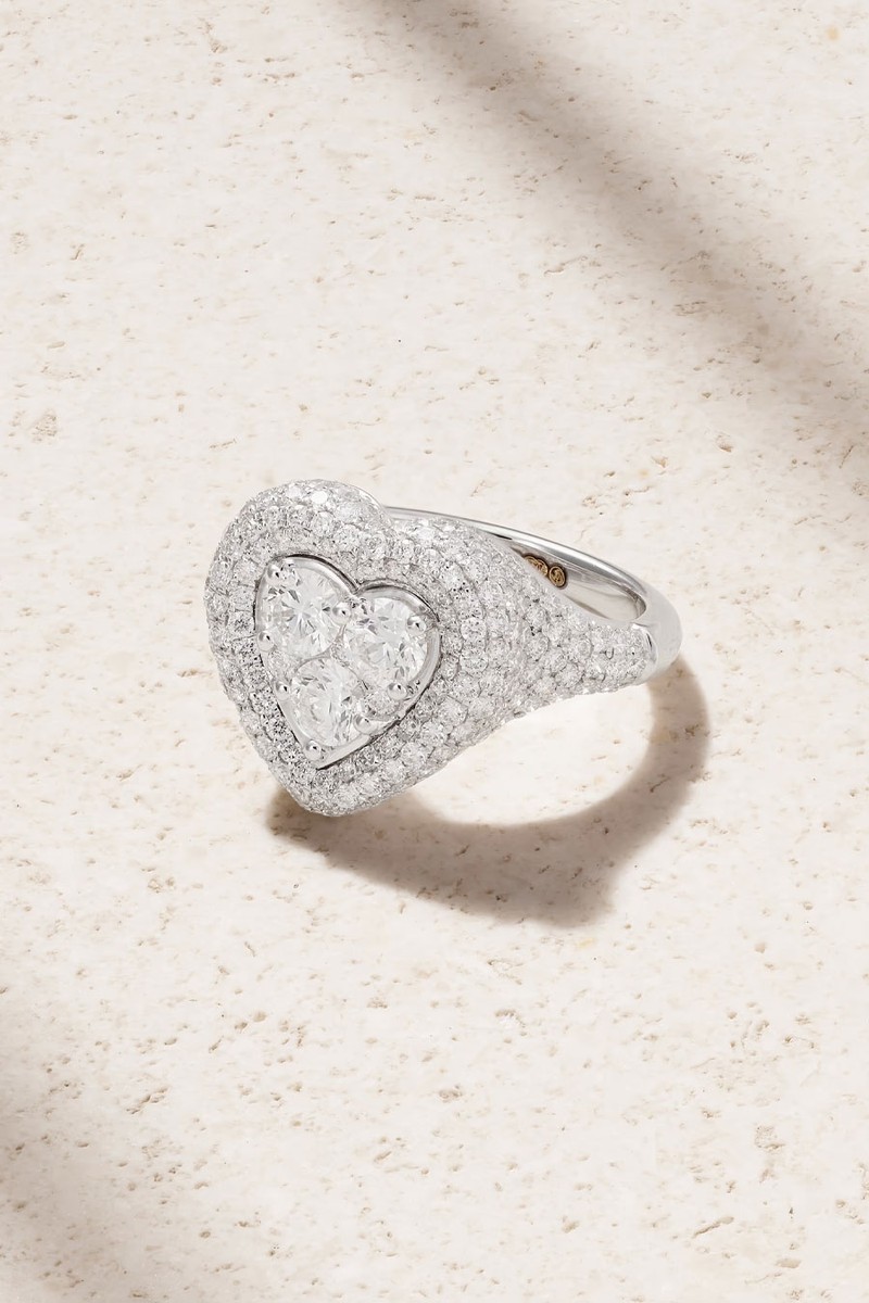 Manaal 18-Karat White Gold Diamond Ring  from  KAMYEN