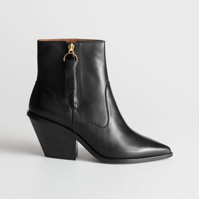 Leather Cowboy Ankle Boots from & Other Stories