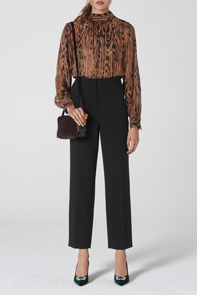 Frieda Slim Black Crepe Cigarette Trousers from L.K. Bennett