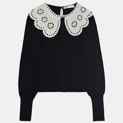 Contrasting Ribbed Sweater from Zara