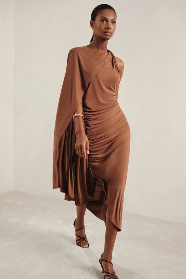 Kyra Cape Sleeve Jersey Dress