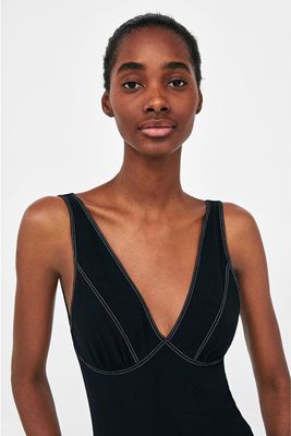 Bodysuit With Contrasting Topstitching  from Zara