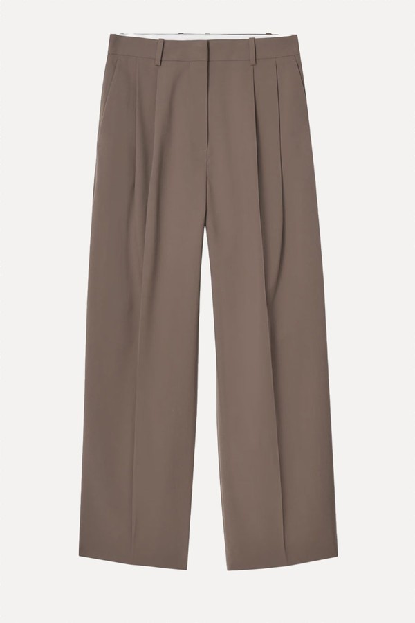 Wide Leg Tailored Twill Trousers from COS