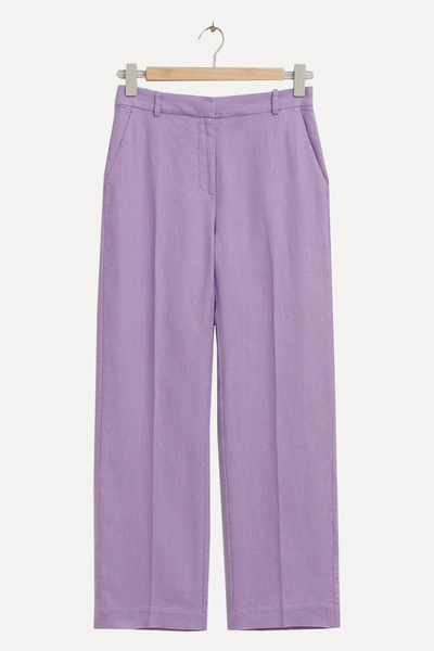Straight Press Crease Linen Trousers from & Other Stories