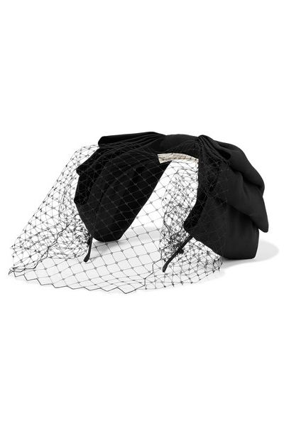 Mesh-Trimmed Silk-Faille Fascinator from Net-A-Porter