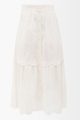 Vienne Broderie-Anglaise Cotton Skirt from Sea