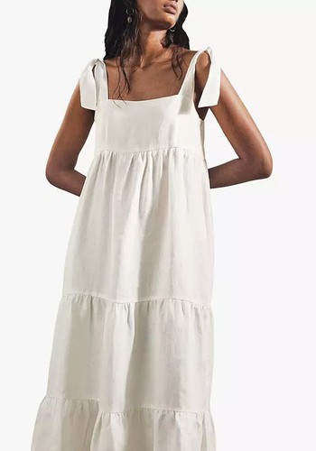 Helena Hemp Tiered Midi Dress from Baukjen