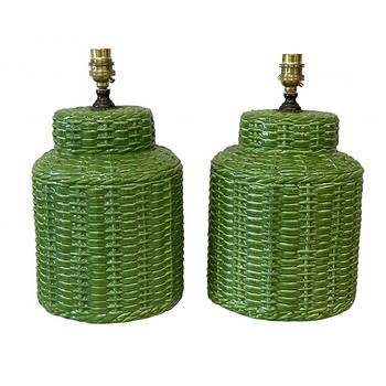 Basket Weave Lamps  from Dealer: Watkins & Adams With Pen