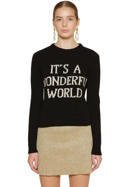 Slim Cashmere Blend Knit Sweater from Alberta Ferretti