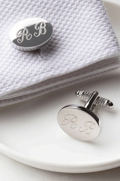 Engraved Oval Cufflinks from The Carriage Trade Company