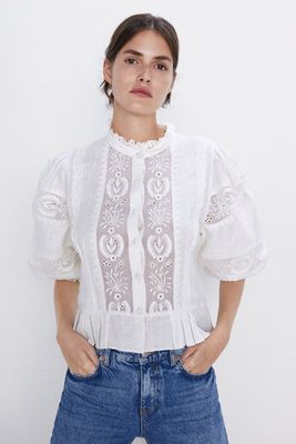 Blouse With Matching Embroidery