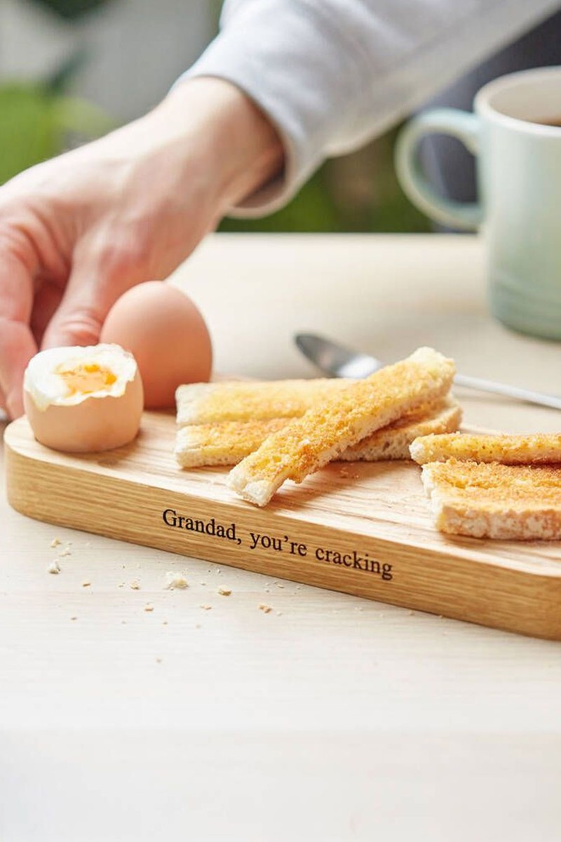 Personalised Solid Oak Egg & Soldiers Board from MijMoj Design