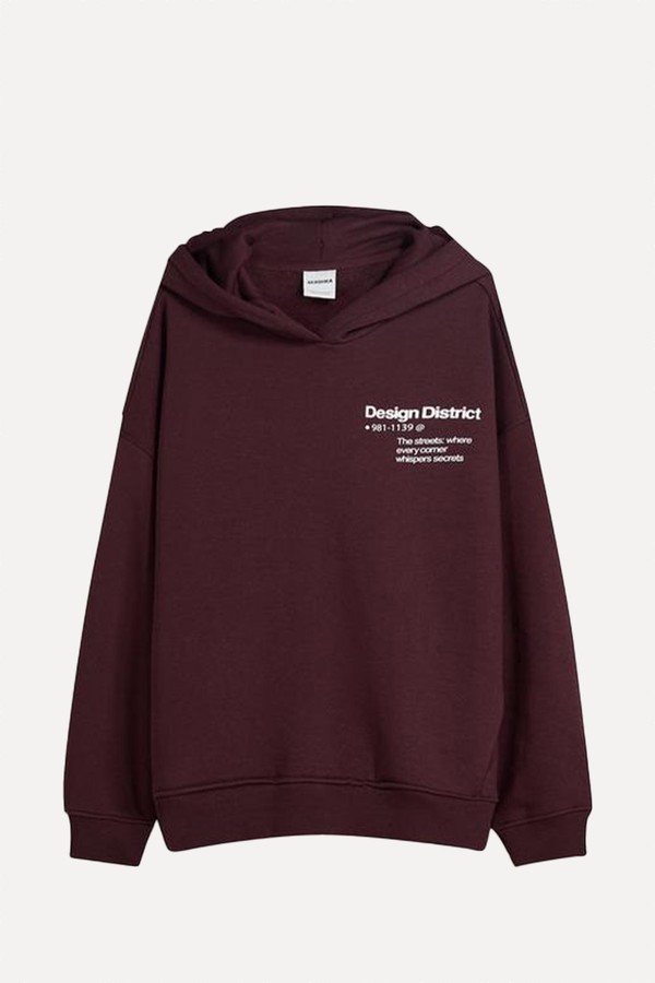 Printed Hoodie from Bershka