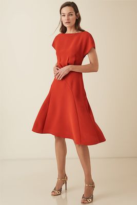 Capped Sleeve Midi Dress from Reiss