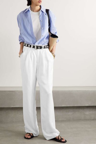 Carrie Twill Straight-Leg Pants from Anine Bing