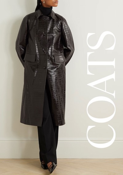 Croc-Effect Leather Coat from TOTEME