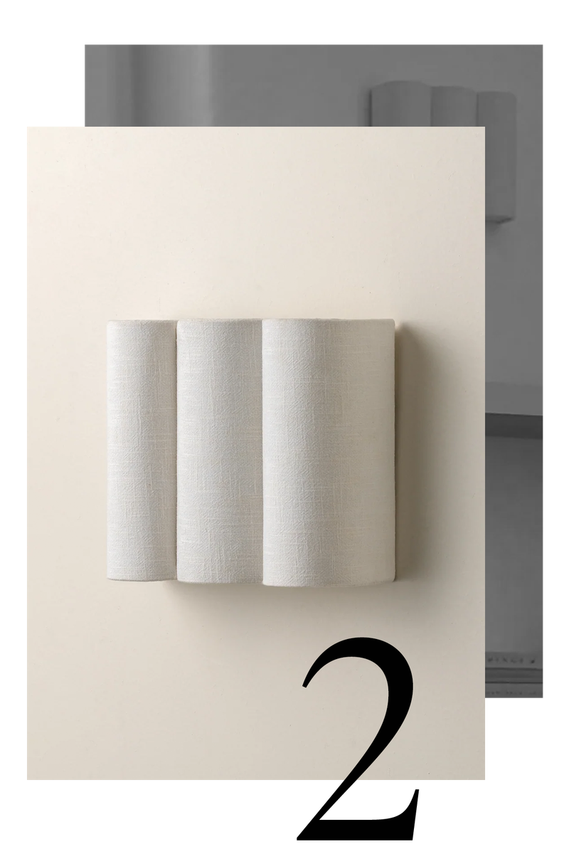 Folia Scalloped Natural Linen Wall Light from Lights & Lamps