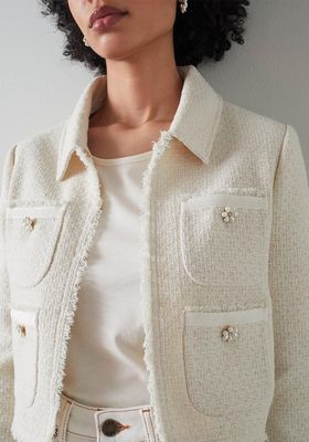 Ada Cream and Silver Recycled Cotton Tweed Jacket