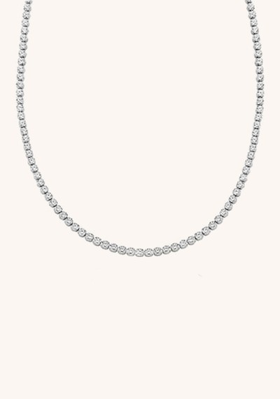 9ct White Gold Cubic Zirconia Collarette Necklace