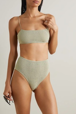 Smocked Recycled Bikini Briefs from TOTEME